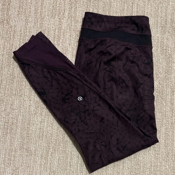 Lululemon Inspire Tight Full-On Luxtreme Mesh Star Crushed Black Cherry Size 8 - Picture 11 of 11